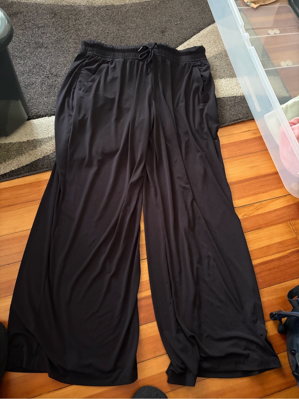 Lane Bryant Black Wide-Leg Lounge Trousers